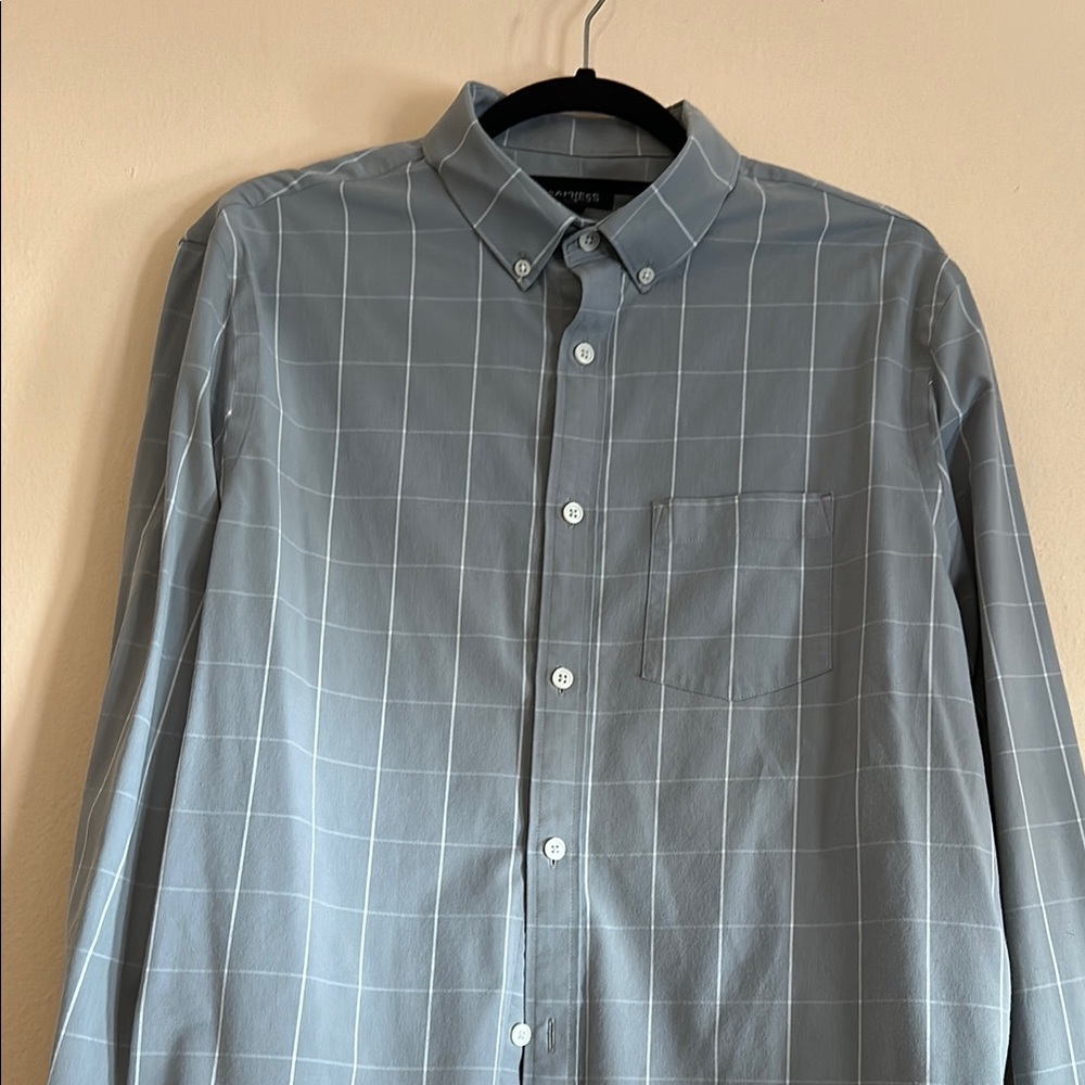 Men's Gray Checkered Shirt